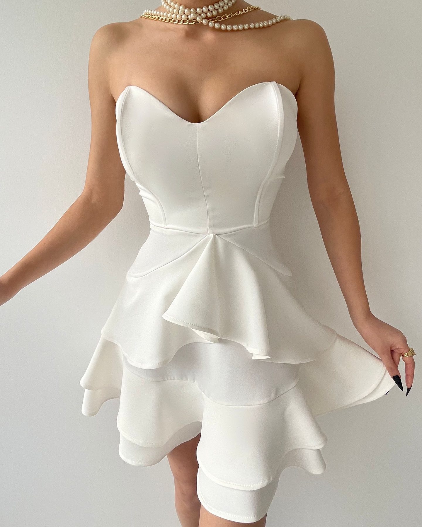 White Sweetheart Mini Dress